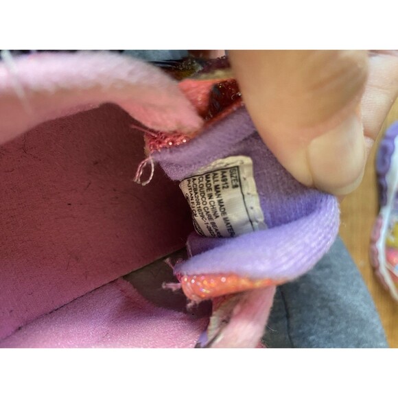 Care Bears Girls Shoes Purple Pink Toddler Light Up Sneakers 90s Y2K 8 EUC - Picture 7 of 7
